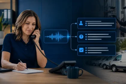 Home service business team planning ai call summaries for contractors with a digital operations dashboard