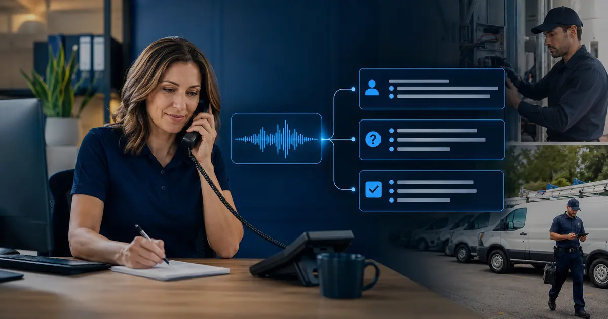 Home service business team planning ai call summaries for contractors with a digital operations dashboard