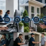 Home service business team planning ai follow-up systems for contractors with a digital operations dashboard
