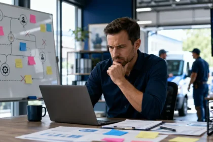 Home service business team planning ai mistakes that can cost home service businesses leads with a digital operations dashboard