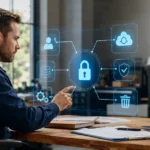 Home service business team planning ai privacy risks for home service businesses with a digital operations dashboard