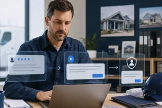 Home service business team planning ai review-response tools for contractors with a digital operations dashboard