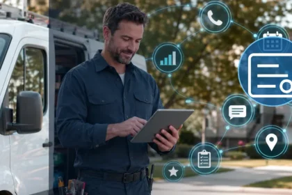Home service business team planning best accounting software for contractors with a digital operations dashboard