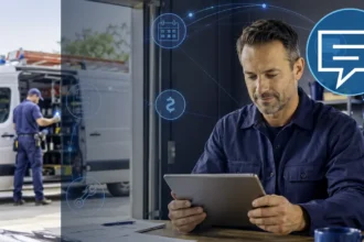 Home service business team planning best document-management software for contractors with a digital operations dashboard