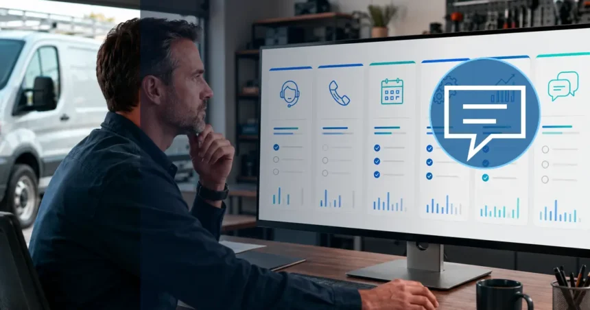 Home service business team planning best time-tracking software for home service teams with a digital operations dashboard