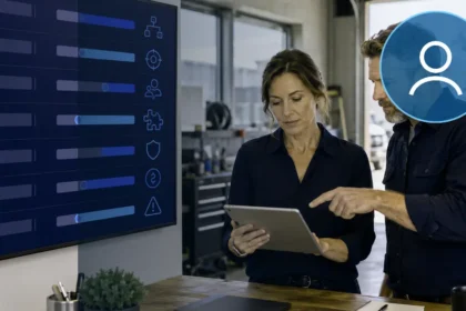 Home service business team planning contractor crm features that actually matter with a digital operations dashboard