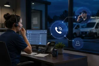 Home service business team planning how ai call answering helps contractors capture after-hours leads with a digital operations dashboard