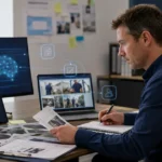 Home service business team planning how contractors can use ai without misleading customers with a digital operations dashboard