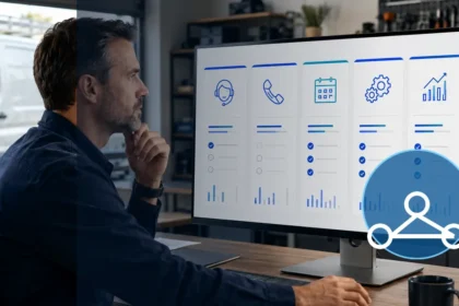 Home service business team planning audit your contractor software stack with a digital operations dashboard