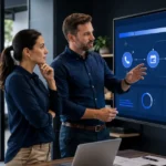 Home service business team planning build an ai adoption plan for your home service company with a digital operations dashboard