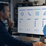 Home service business team planning choose a crm for a home service business with a digital operations dashboard
