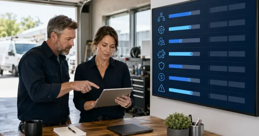 How to Choose AI Tools for Your Contracting Business Contracting business owner comparing AI software using a checklist for cost, integrations, accuracy and workflow fit