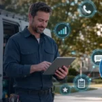 Home service business team planning set up a crm for your contracting business with a digital operations dashboard