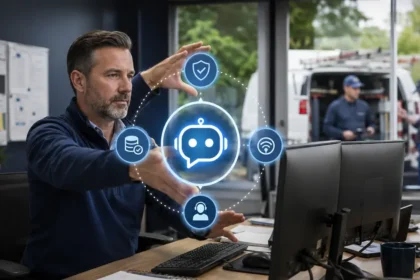 Home service business team planning stop your ai chatbot from giving customers bad information with a digital operations dashboard