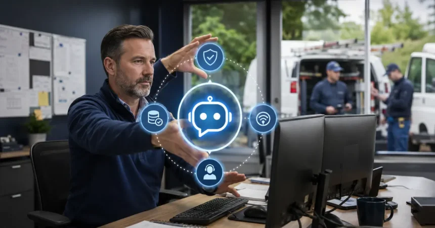 Home service business team planning stop your ai chatbot from giving customers bad information with a digital operations dashboard