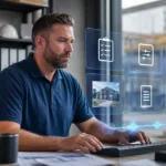 Home service business team planning use ai to create more professional proposals with a digital operations dashboard