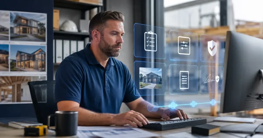 Home service business team planning use ai to create more professional proposals with a digital operations dashboard