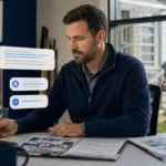 Home service business team planning use ai to write better estimate follow-up messages with a digital operations dashboard