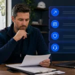 Home service business team planning questions to ask before hiring an ai receptionist provider with a digital operations dashboard
