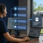 Home service business team planning what your contractor chatbot should ask every new lead with a digital operations dashboard