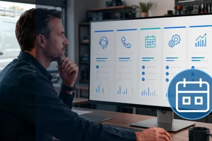 Home service business team planning when should a contractor upgrade to field service management software with a digital operations dashboard